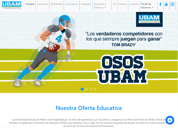 Sitio web UBAM